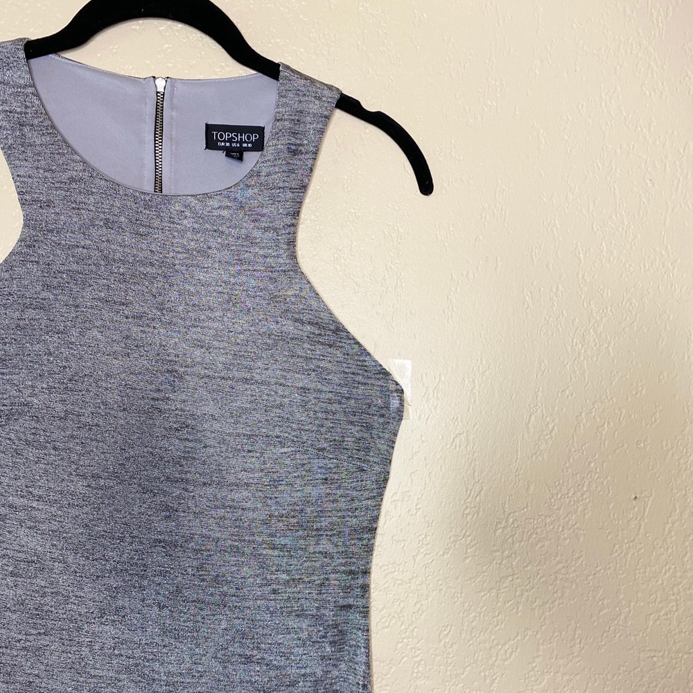 Silver metallic mini dress
